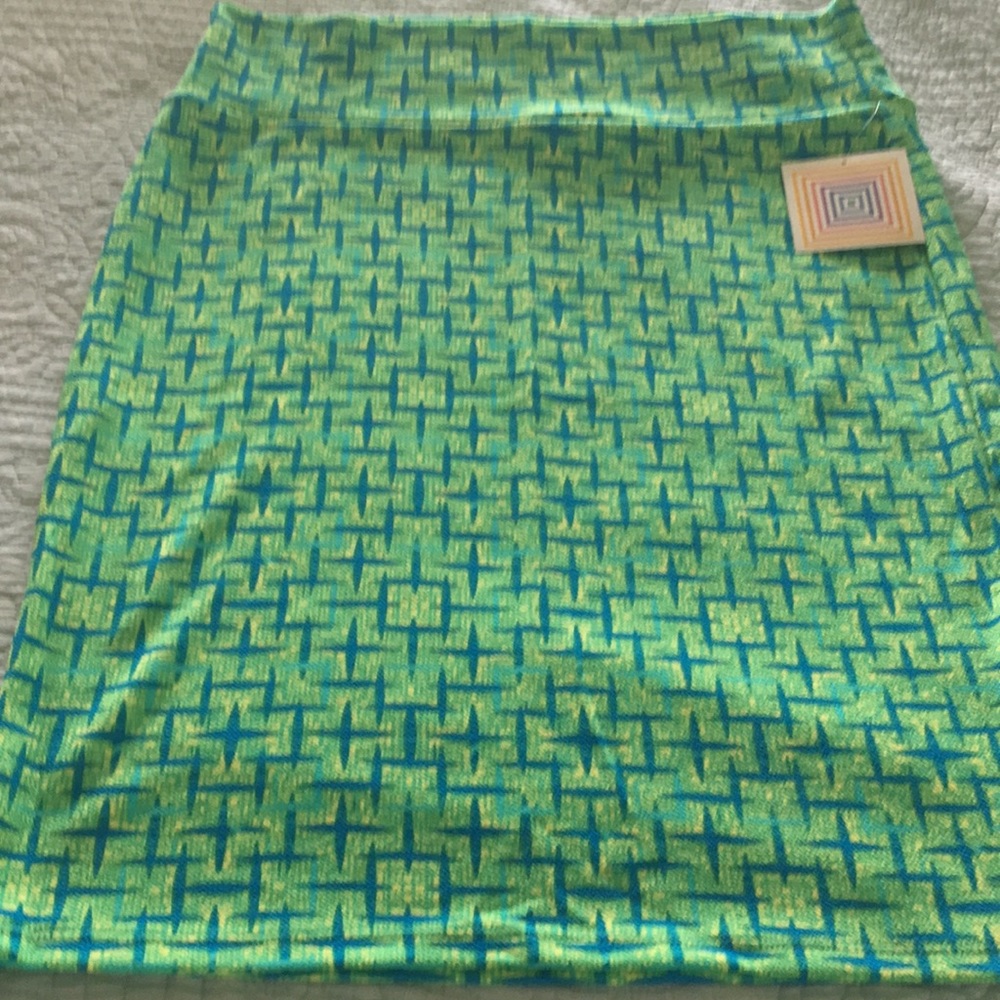LuLaRoe Cassie pencil skirt blue/green size 2XL